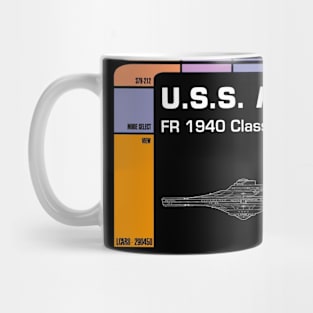 Computer Readout Showing U.S.S. Knox Frigate Star Ship Mug